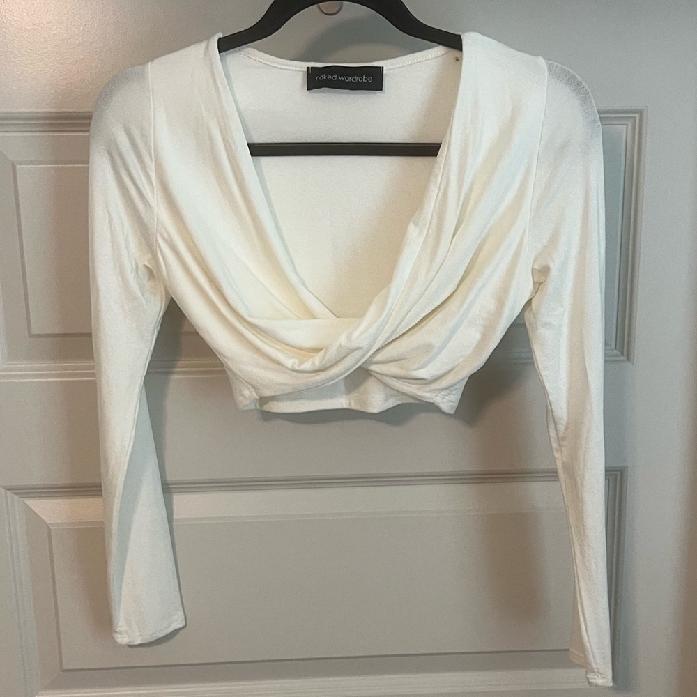 Naked Wardrobe long sleeve crop top